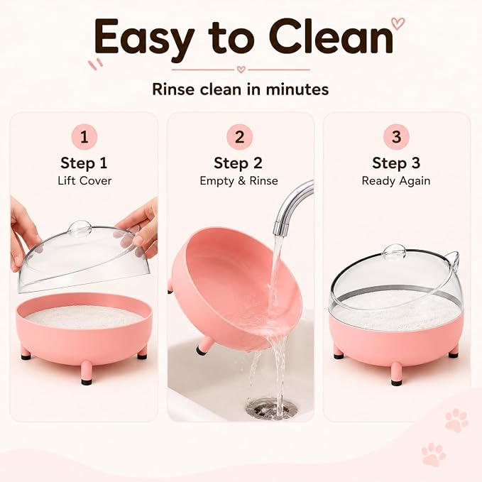 Meow&Woof Hamster Sand Bath Container, Large Sandbox Toilet Gerbil Batheoom, Tiny Chinchilla Dust Bathtub Sand Bath Box for Hamster Cage Accessories 5.2 Inch-Pink