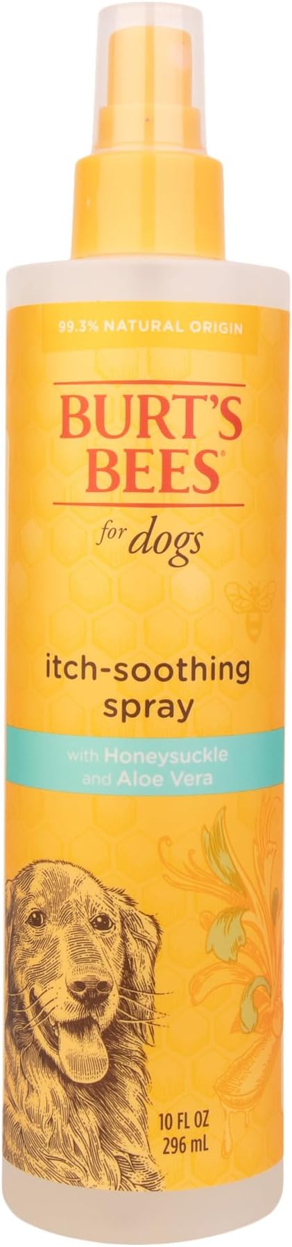 Burt's Bees for Pets Anti Itch Dog Spray with Honeysuckle and Honey, Waterless Grooming Mist for Dry Flaky Skin, Dog Itch Relief Between Baths, Natural Origin Coat Care for Dogs, 10 Fl Oz