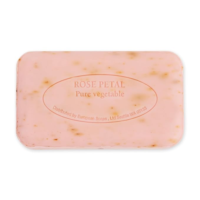 Pre de Provence Artisanal French Moisturizing Soap Bar, Shea Butter Enriched, Quad Milled for Long Lasting Rich Smooth Lather, 5.3 Ounce, Rose Petal
