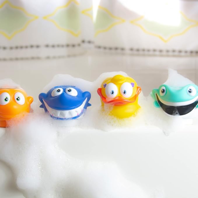 Suddy Buddy® Bubble Maker for Bathtub | Fun Kid Bubble Bath Toys | Safe Bath Bubbler for Boys & Girls Ages 3+ | Includes 1 Foam Dispenser, 1 Trading Card & 3 Super-Bubble Drops | Calvin Clownfish