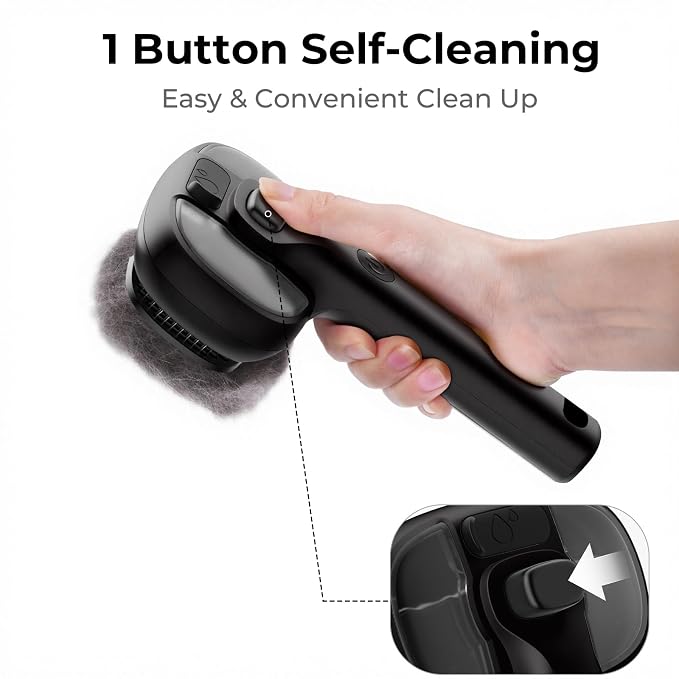 Pecute Self-Cleaning Steam Dog Cat Brush for Heavy Shedding/Long Coats | Gentle, Undercoat removal & smoothing, Shedding control, For water-anxious pets, 2 cool mist modes, XL tank, 240-min runtime