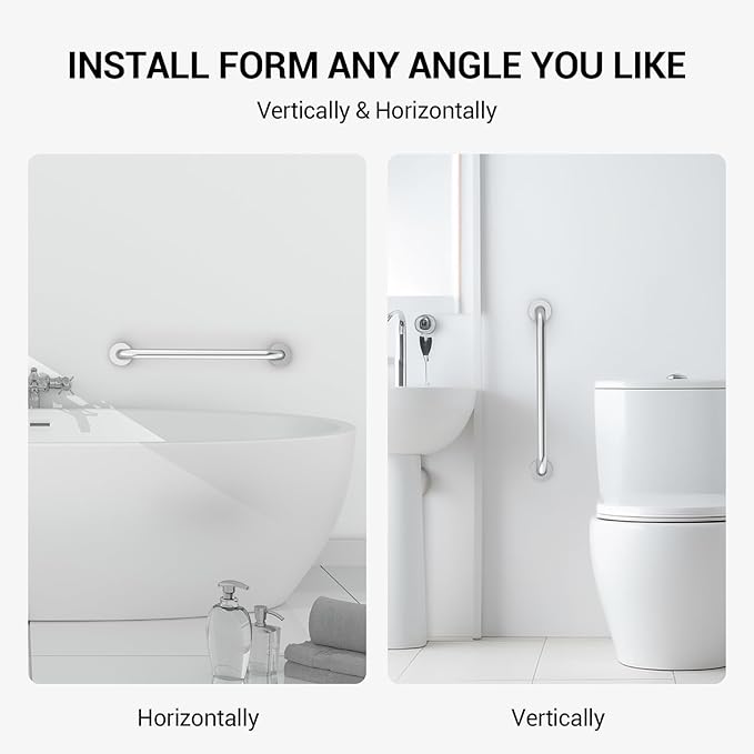 12 Inch Grab Bars for Wall Brush Nickel, Safety Shower Grab Bars for Seniors Elderly Handicapped, Handicap Grab Bars for Shower with Concealed Screws, Tesuchan