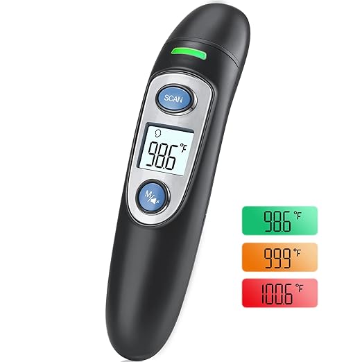 Infrared Thermometer for Adults,Forehead and Ear Thermometer for Fever, Babies, Children, Adults, Indoor and Outdoor Use