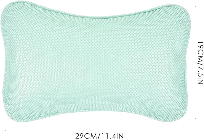 Ipetboom Bathtub Pillow for Head and Neck,3D Mesh Bath Cushion with Suction Cups, 11.4x7.5 in Non Slip Washable Spa Support for Tub Relaxing, Shower Room, Hotel and Home Soaking