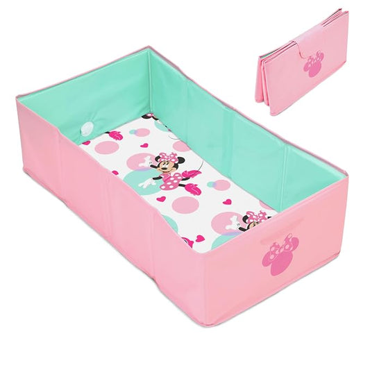 Disney Baby Minnie Mouse Tuckaway Toddler Folding Tub, Converts Shower to Bathtub, Folds to Store, Easy to Clean, Portable Baby Bathtub for Travel, 12M-5Y
