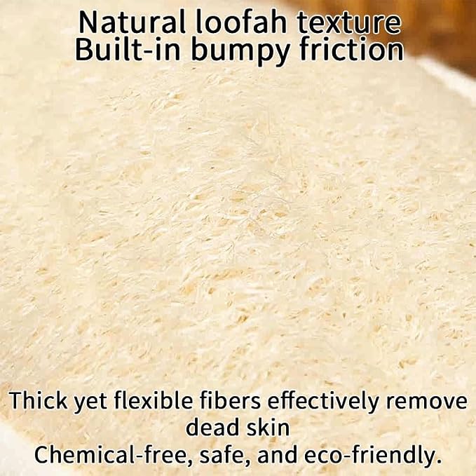 2 Pack Natural Loofah for Travel Bath Sponge, for Women and Men (S)