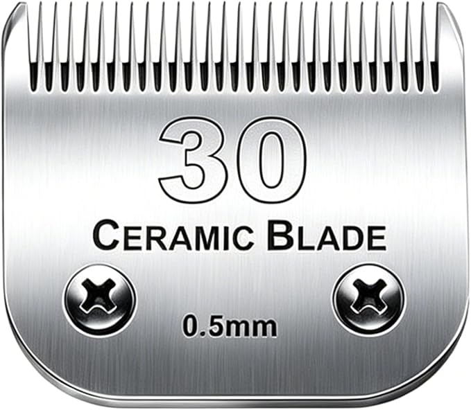 #30 Blade Dog Grooming Replacement Blades Compatible with Andis Dog Clipper | For Wahl KM Series /Oster A5 Dog Clippers Detachable Ceramic & Stainless Steel Blade,Size-30, 1/50-Inch Cut Length (64260)