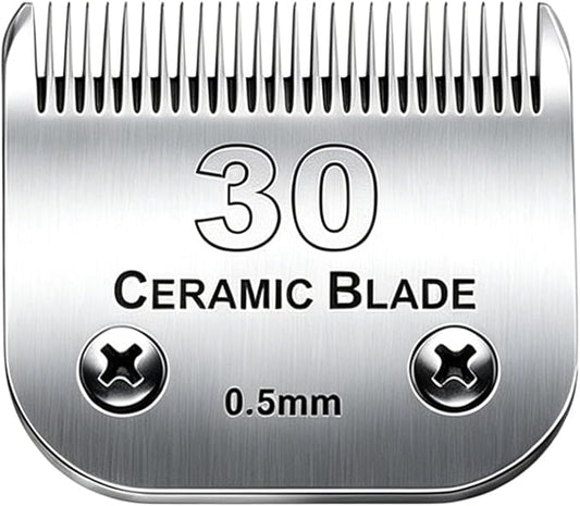 #30 Blade Dog Grooming Replacement Blades Compatible with Andis Dog Clipper | For Wahl KM Series /Oster A5 Dog Clippers Detachable Ceramic & Stainless Steel Blade,Size-30, 1/50-Inch Cut Length (64260)