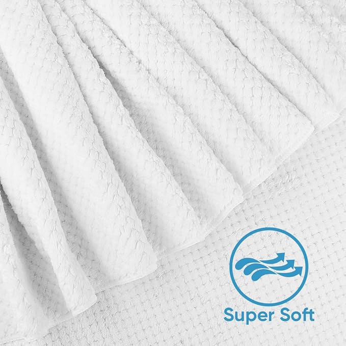 HOMEXCEL Bath Towel Set Pack of 4, 30 x 60 Inches Large Microfiber Bath Towels, Soft, Absorbent, and Quick Dry Towels for Bathroom, Pool, Beach, Swim, and Yoga, Large Bathroom Towels, White
