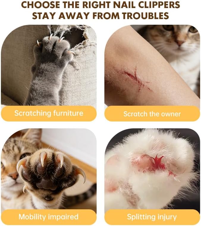 2-in-1 Dog Nail Grinder & Clippers, Electric Rechargeable Cat Claw Trimmer with LED Light, Safety Guard 2-Speed Grooming Tool for Thick Nails for Large Medium Small Pets