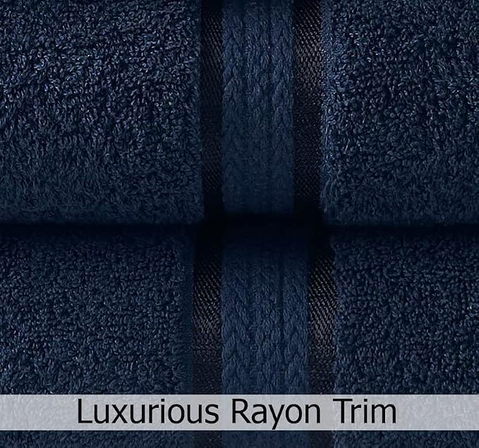 COTTON CRAFT Ultra Soft Hand Towels - 6 Pack - 16x28-100% Cotton Face Towels - Absorbent Quick Dry Everyday Luxury Hotel Bathroom Kitchen Spa Gym Shower Pool Camp Picnic - 580 GSM - Navy