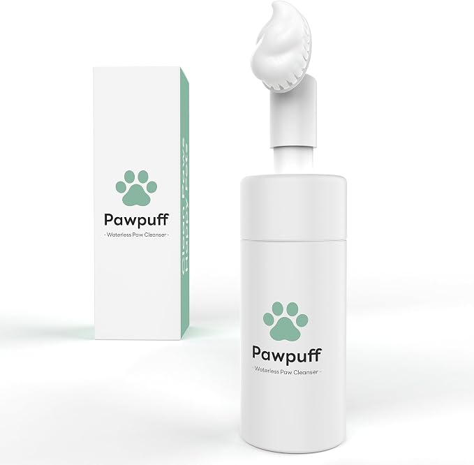 Dog Paw Cleaner Foam - Waterless Pet Foot Wash with Detachable Silicone Scrubber, 100% Plant-Based & Lick-Safe, No-Rinse Dog Paw Shampoo for Muddy Paws, Travel Size 100ml (Mint Green)