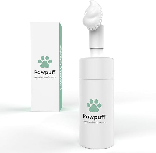 Dog Paw Cleaner Foam - Waterless Pet Foot Wash with Detachable Silicone Scrubber, 100% Plant-Based & Lick-Safe, No-Rinse Dog Paw Shampoo for Muddy Paws, Travel Size 100ml (Mint Green)