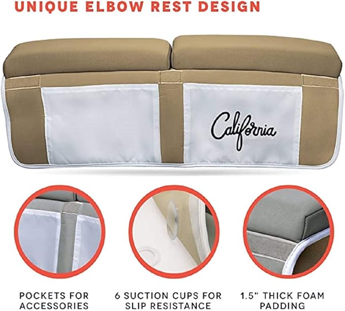 TAN Bath Kneeler and Elbow Rest Bundle (22"x11"x1.5") Cushion Protection for Parents During Baby Bath Tub Time (Beige)