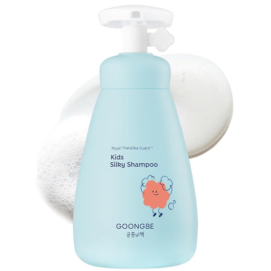 GOONGBE Kids' Detangling Shampoo - Silky Shine for Frizzy Tangle-Prone Hair – Silicone-Free Low pH with Silk Protein & Macadamia Oil – Tear-Free Tested, 25 Allergen-Free – Korean K-Beauty, 10.1 fl oz