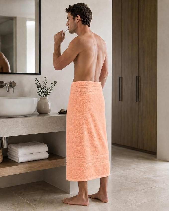 Terry Bath Sheet Set of 2 Pink Bath Towels Set 35x70 Inches, 100 Combed Long Staple Cotton Highly Absorbent Ultra Soft Oversized Large Luxury Hotel & Spa Quality Bathroom Towels Set