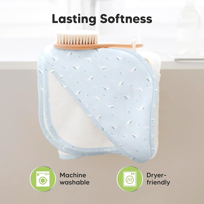 KeaBabies Hooded Baby Towel for Newborn, Baby Bath Towels(Beach Day, 35x35) | Viscose Derived from Bamboo, Large Baby Towels with Hood, Boys, Girls, Toddler, Soft Absorbent Baby Bath Essentials