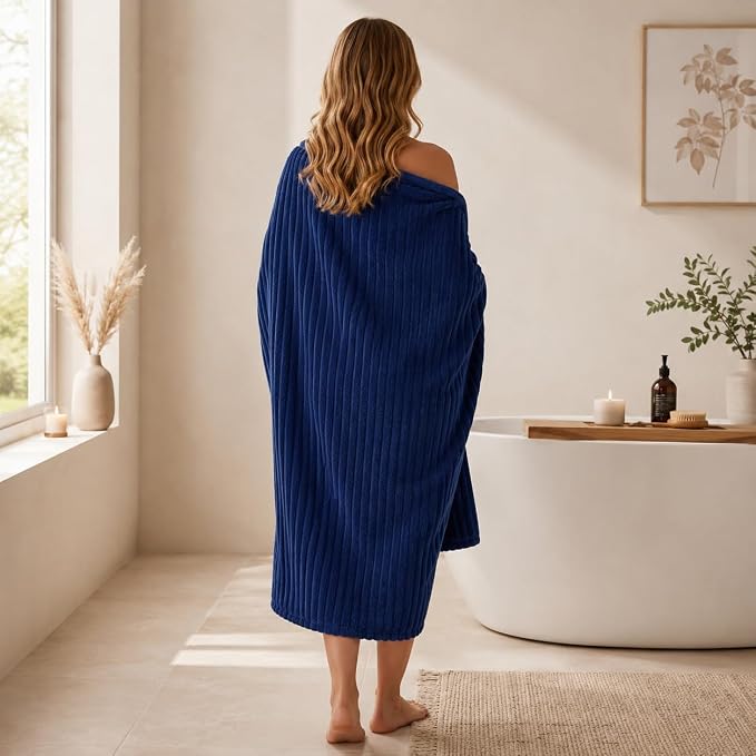 3 Piece Bath Towel Set, 40"x80" Bath Sheets,Navy Blue | 1Bath towels 1Hand towels 1Washcloths，Microfibers，Extra-large size，Big and Tall users，Quick dry，Highly Absorbent