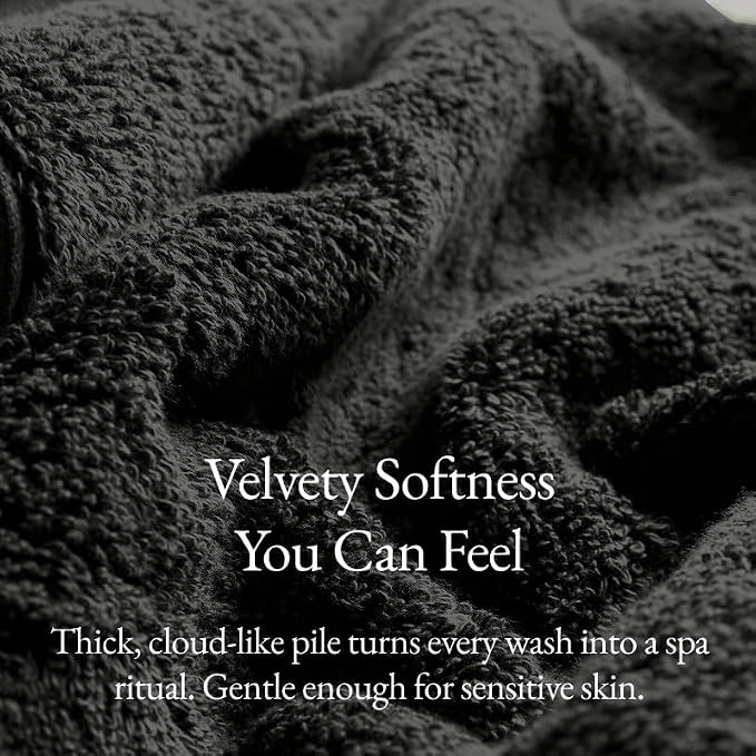 Italic Ultraplush Luxe 6 Piece Towel Set – 2 Bath Sheets, 2 Hand Towels, 2 Washcloths – 800GSM Soft, Highly Absorbent & Quick Drying, Resort Grade 100% Australian Cotton Towels (Charcoal)