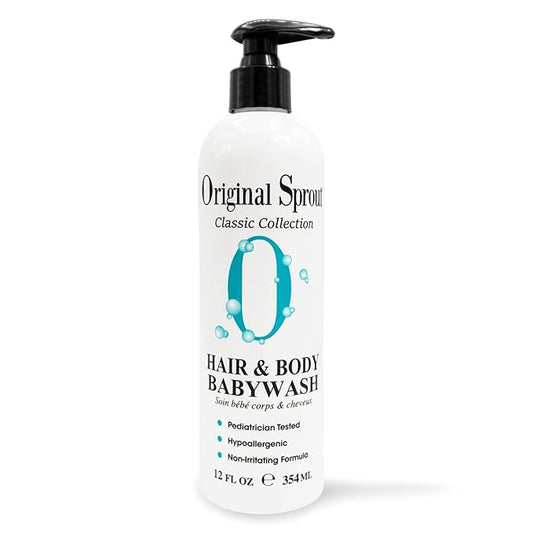 Original Sprout Baby Shampoo and Body Wash, Hypoallergenic Gentle Baby Wash for Newborns, Infants & Kids, Organic Calendula & Rosemary for Sensitive Skin & Hair, 12 oz. Bottle