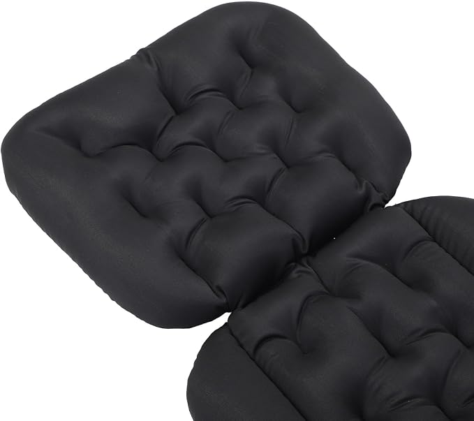 Full Body Bath Pillow, Bathtub Pillow with Non Slip Base, Ergonomic Full Body Bath Cushion for Tub Spa Pool Outdoor Use, Breathable Quick Drying Mesh Fabric Bathtub (Black)