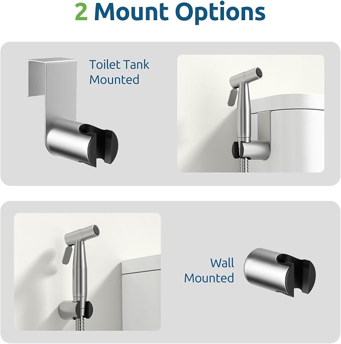 3 Packs Handheld Bidet Sprayer for Toilet with Adjustable Jet Spray for Toilet Bidet Cloth Diaper Sprayer Sets, Stainless Steel Bathroom Fixture Hardware Parts Bidet Faucets