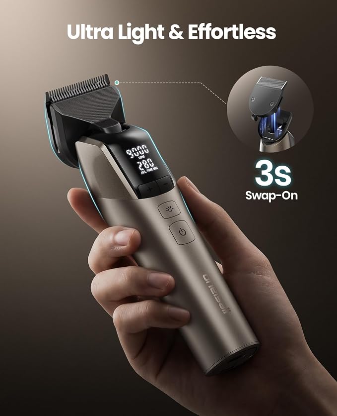 oneisall Dog Clippers for Grooming Thick Hair, Professional 9000RPM 5 Speed with 5 in 1 DLC Blade, 280min Cordless, Low Noise Dog Grooming Kit with 8 Metal Combs Carring Case for Dogs Cats Pet | 280Min Cordless. Low Noise. 5 in 1 DLC Blade.8 Metal Comb...