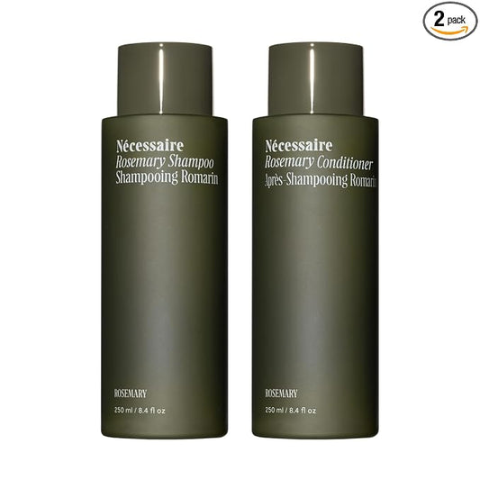 Nécessaire Rosemary Hair Duo | Multi-Protein Strengthening Rosemary Shampoo and Conditioner Set For Thinning Hair. For Women + Men. Free Of Sulfates. Color-Safe. 250 ml / 8.4 oz
