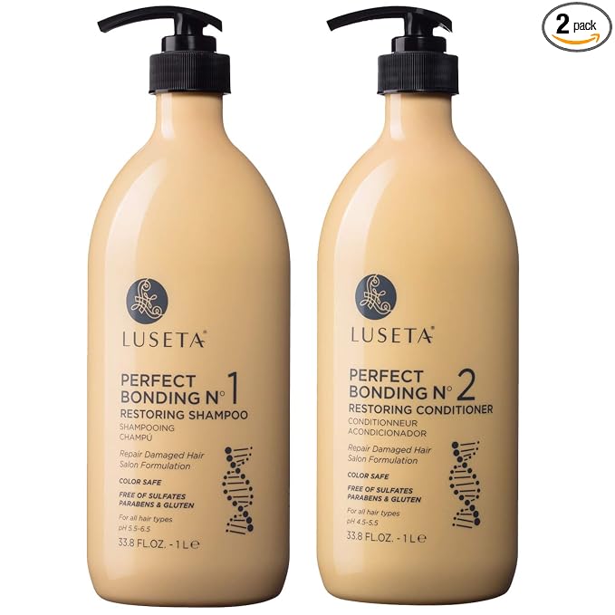 Luseta Perfect Bonding Shampoo & Conditioner Set 2x33.8 oz | Strengthening Shampoo and Conditioner, for All Hair Types, Repair Shampoo and Conditioner Set Sulfate & Paraben Free