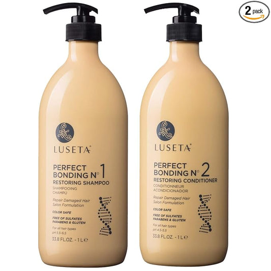 Luseta Perfect Bonding Shampoo & Conditioner Set 2x33.8 oz | Strengthening Shampoo and Conditioner, for All Hair Types, Repair Shampoo and Conditioner Set Sulfate & Paraben Free