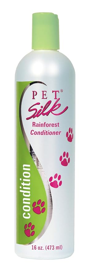Pet Silk Rainforest Conditioner 16oz, Long-Lasting Fragrance for Your Pet's Coat, Conditioner for Both Dogs and Cats, Infused with Vitamin E, Gentle & Safe for Your Pet's Skin and Coat!
