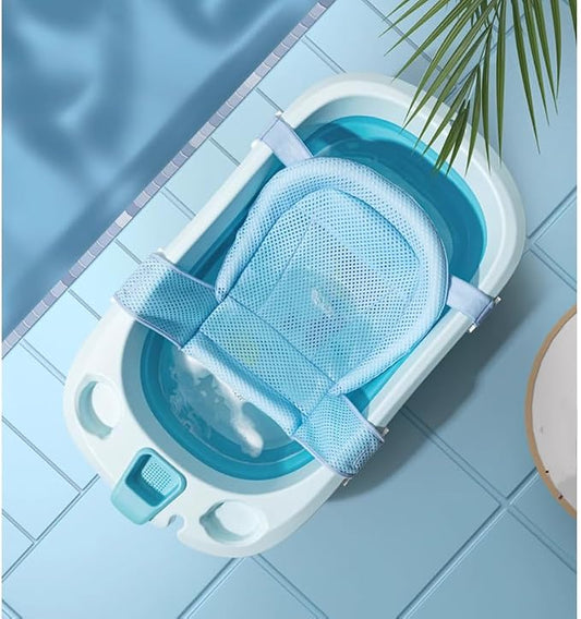 Haozaikeji Baby Bath Seat Support Net Infant Bathtub Mesh Cushion Newborn Baby Shower Lie Seat Toddler Bathing Breathable Mat Shower Pad for 0-3 Years