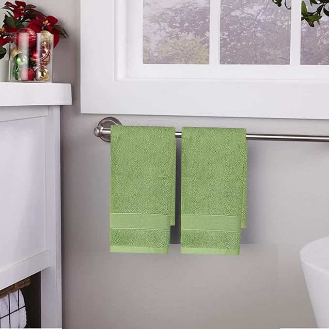 Lchkrep Cotton Hand Towels 2 Pack, Salon Thick Bath Hand Towel,Gym Towel 14" x 30", Face Cloth, Soft and Absorbent Washcloths Set for Home Bathroom Hotel (Green)…