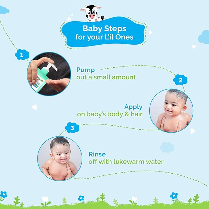 MAMAEARTH Milky Soft Head to Toe Wash with Oats Milk & Calendula 13.53 Fl Oz (400ml)