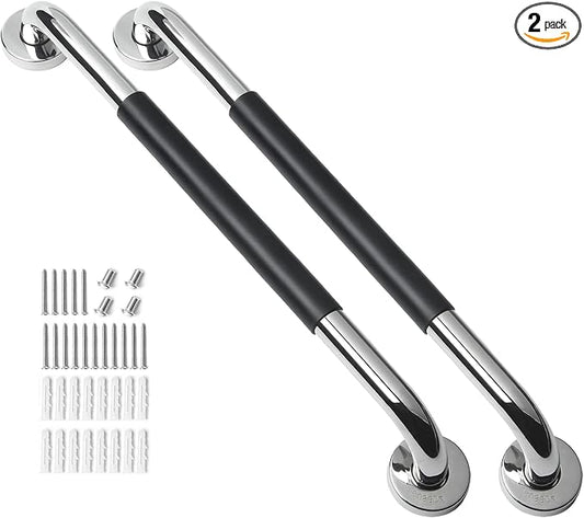 2 Pack Grab Bars for Bathroom, 32 Inch Anti Slip Bathroom Handicap Grab Bars for Showers, Safety Bath & Shower Grab Bar for Seniors, Shower Handles for Elderly, Tesuchan