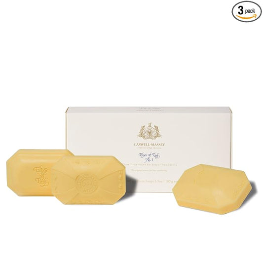 Caswell-Massey Natural Bar Soap Gift Set - Elixir of Love Scent - Romantic Triple-Milled Moisturizing Body Soap Bars for Women, Plant-Based Formula for Soft Skin, Made in USA, 3 x 3.5 oz