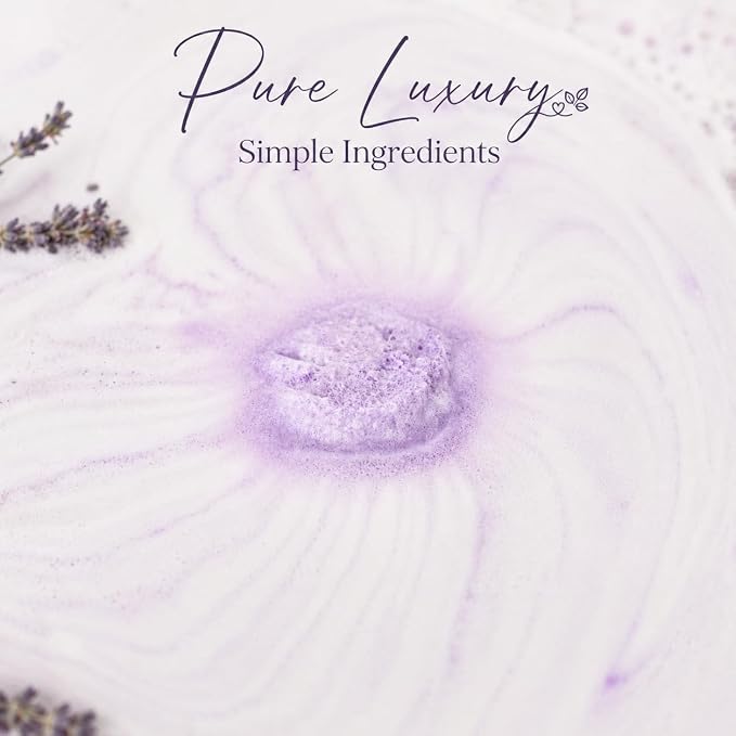 EvolutionUSA Lavender Dreams Bath Bombs for Women, 12 Organic Flower Bath Bombs, Soft Lavender Bath Bombs, Womens Bath Bombs Gift, Lush Bath Bombs for Girls, Relaxing Bathbombs, Bath Balls