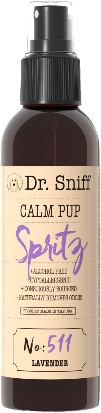 Dr. Sniff Freshening Spray for Dogs, Calm Pup Scent, Soothing Lavender Fragrance, Alcohol-Free Dog Cologne, Long-Lasting Grooming Spray, Safe for Sensitive Skin, Made in USA, 8 oz