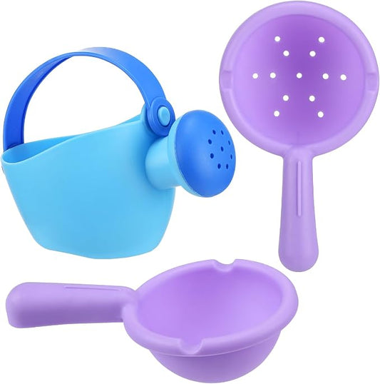 Small Soft Bath Toys for Toddlers 1-3 - Super Easy to Clean Water Table Toys Baby Tub Swimming Pool Toy Fun Tactile Training Newborn Gifts, 3Packs (Blue)
