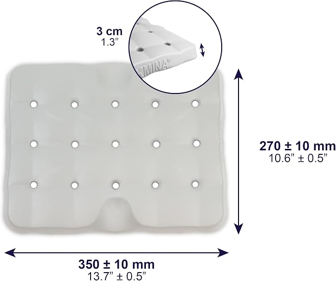 KMINA Shower Seat Cushion, Lightweight Waterproof Foam and Slip-Resistant, Kneeling Pads for Gardening, Patented, Made in Europe