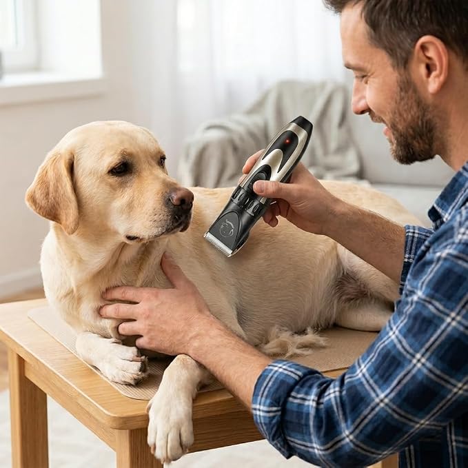 Pet Republique Cordless Dog Shaver Trimmer Kit - Hair Clippers for All Fur Type & All Size Dogs Cats and Pets