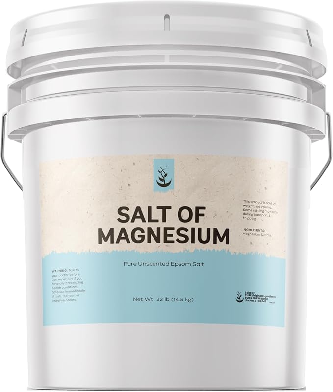 Pure Original Ingredients Salt of Magnesium (3.5 Gallon) Pure Epsom Salt, Unscented, Natural Skin Scrub