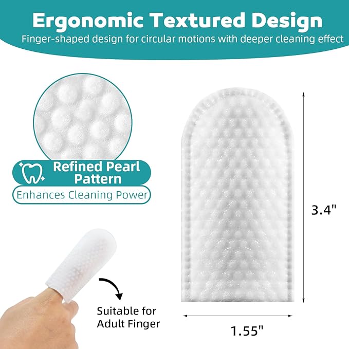 Teeth Cleaning Wipes for Dogs & Cats, Natural Formula Dog Finger Toothbrush Wipes Remove Plaque & Tartar Buildup, No-Rinse Disposable Dog Dental Care Finger Wipes(50 PCS)