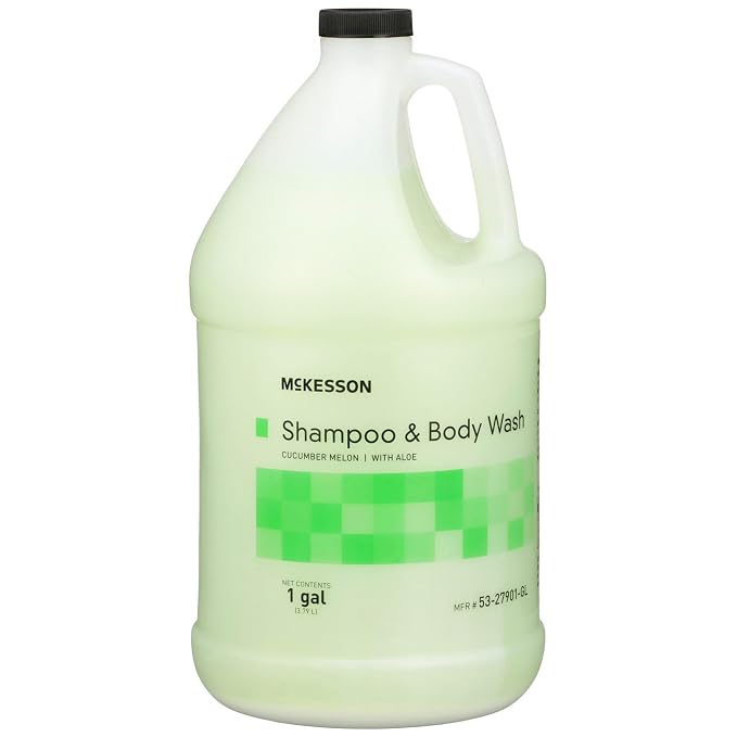 McKesson Body Wash and Shampoo, Cucumber Melon Scent, 1 gal | Bulk Refill Full Body Wash with Aloe