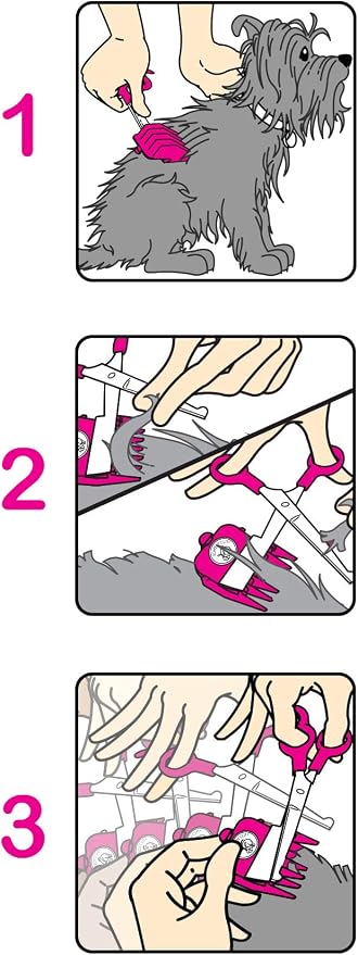 Scaredy Cut NO Buzz Dog Clippers, Tiny Trim Safety Scissor. A Silent Low Noise Pet Grooming Clipper, Right Handed Pink