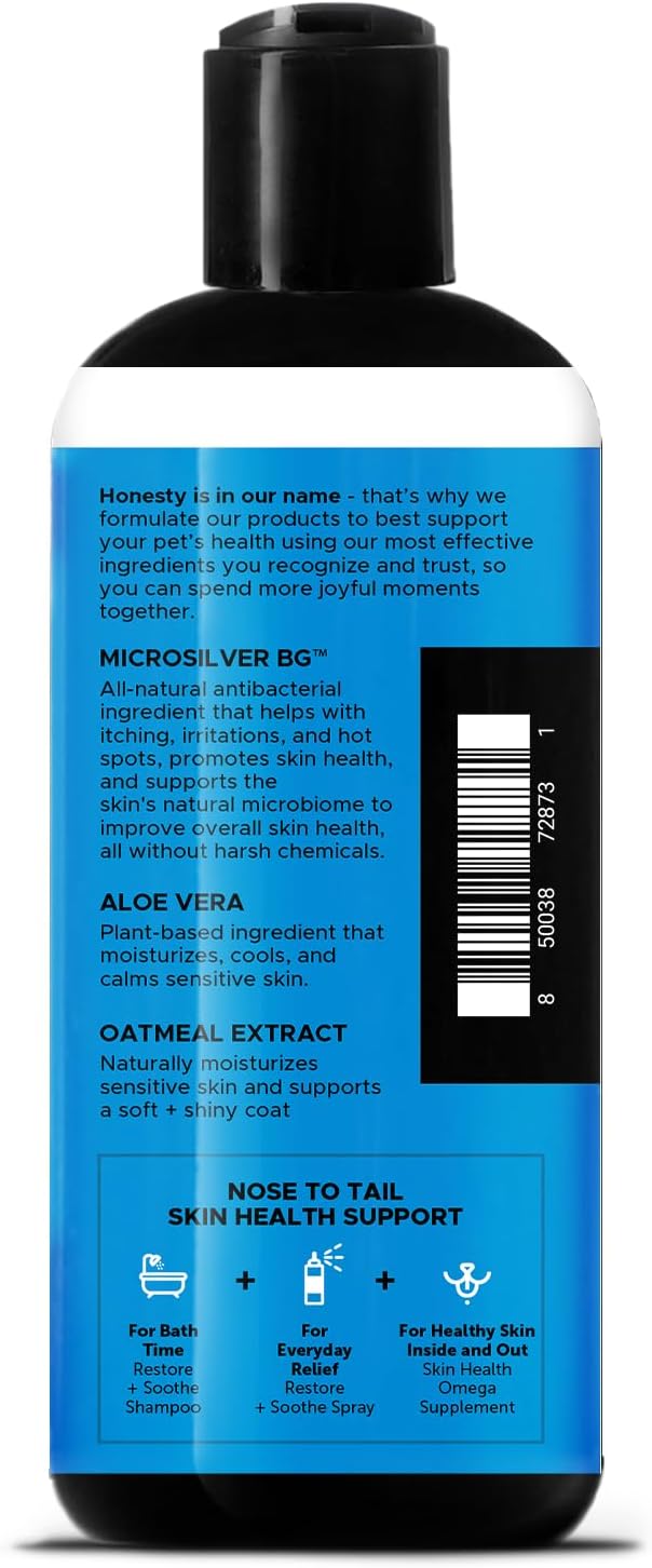 2 in 1 Dog Shampoo and Conditioner - Medicated Cat Shampoo for Itchy Skin Relief, Sensitive Skin Oatmeal Shampoo with Aloe Vera + MicroSilver BG for Hot Spot Treatment, Deodorizing Wash (16oz)
