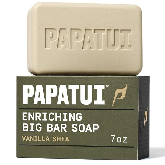 PAPATUI by Dwayne Johnson Enriching Bar Soap for Men | Hydrating Daily cleanser | Moisturizes with Mango Butter and Avocado Oil | Vanilla Shea | 7oz