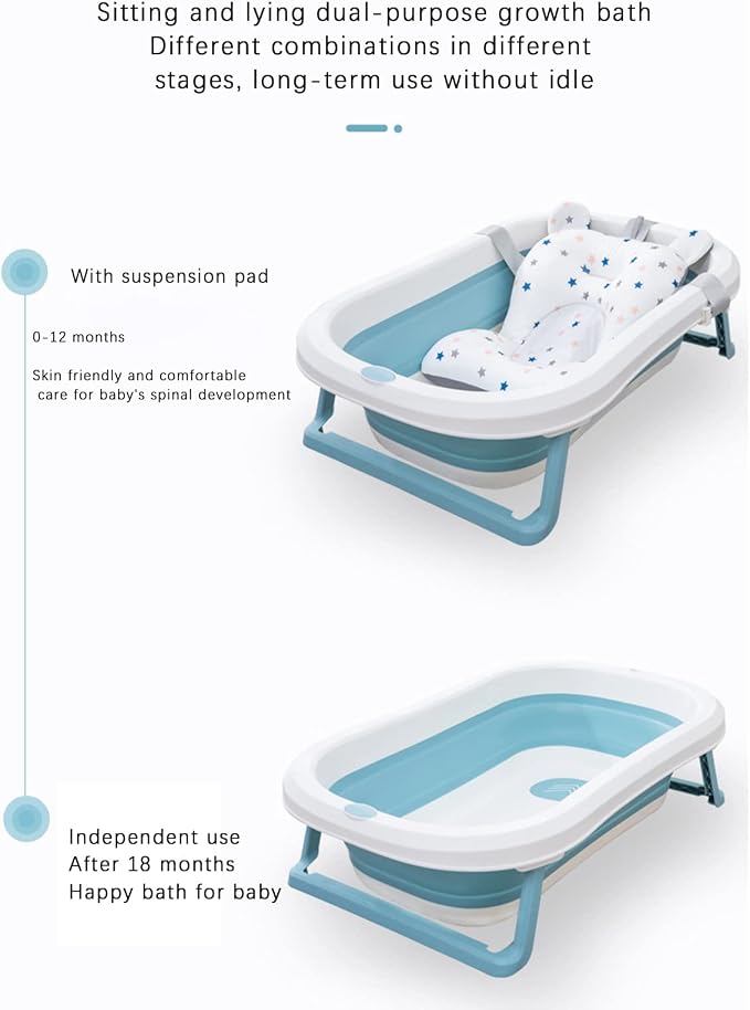 Baby Bath Cushion Pad Newborn Bathtub Mat Infant Bath Supporter Net Baby Bathtub Pillow Non-Slip Floating Bathing Tub Seat (Pink Bear, 28cm*43cm*26cm)