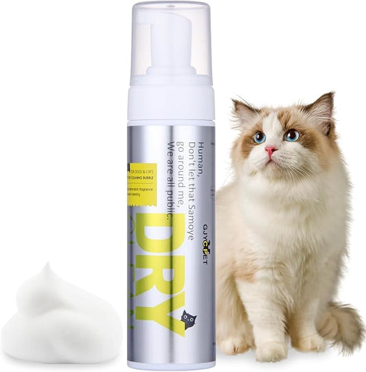 Waterless Kitten Shampoo Cat Shampoo - Licking Safe Dry Foam for Cats & Kittens | Rinse Free, Dander Reducing, Paraben-Free, pH Balanced (6.76 oz)