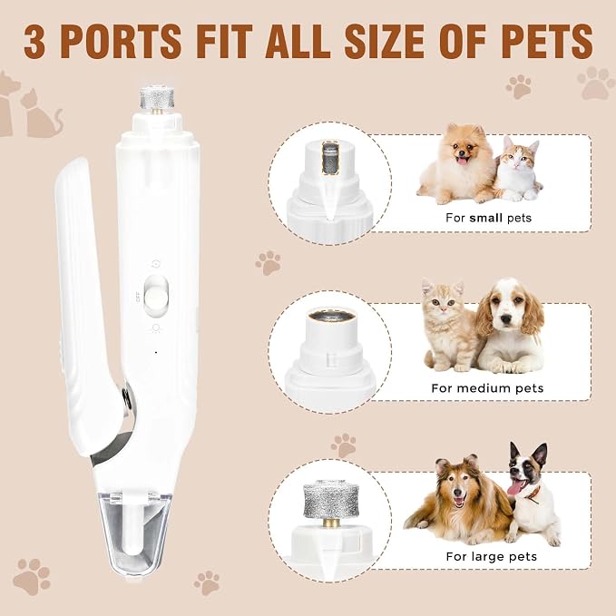 2-in-1 Dog Nail Grinder &Dog Nail Clippers with Light，Cat Nail Clippers ，Ultra-Quiet, USB Rechargeable, Multiple Grinding Methods, and Splash Guard for Large Medium Small Dogs Cats Pets(Green)